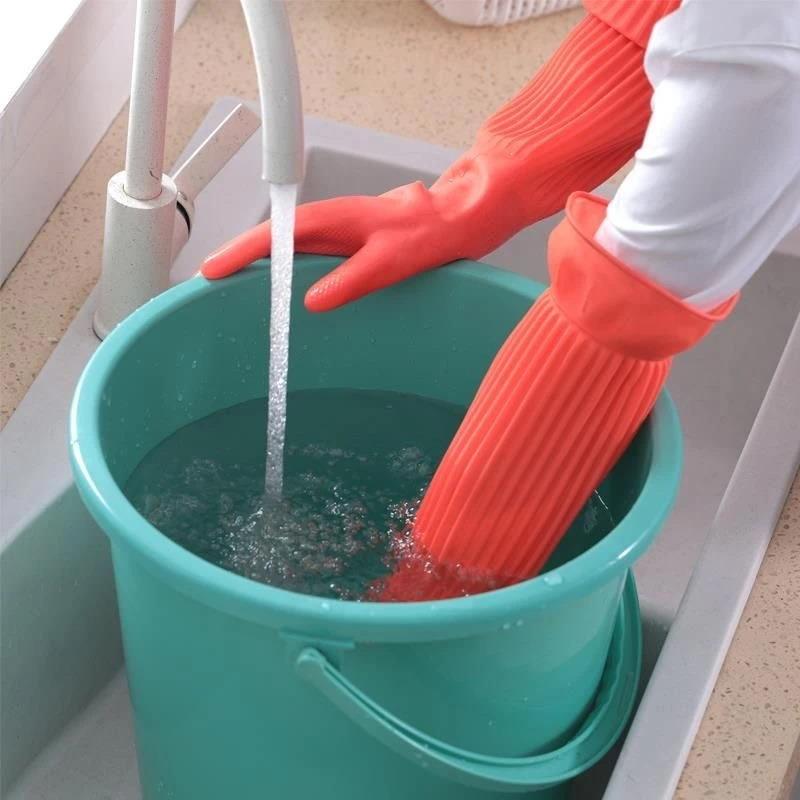 Dish Glove Rubber - Lange wiederverwendbare Gummi-Geschirrspülhandschuhe, rutschfeste Haushaltsreinigungshandschuhe, Küche,