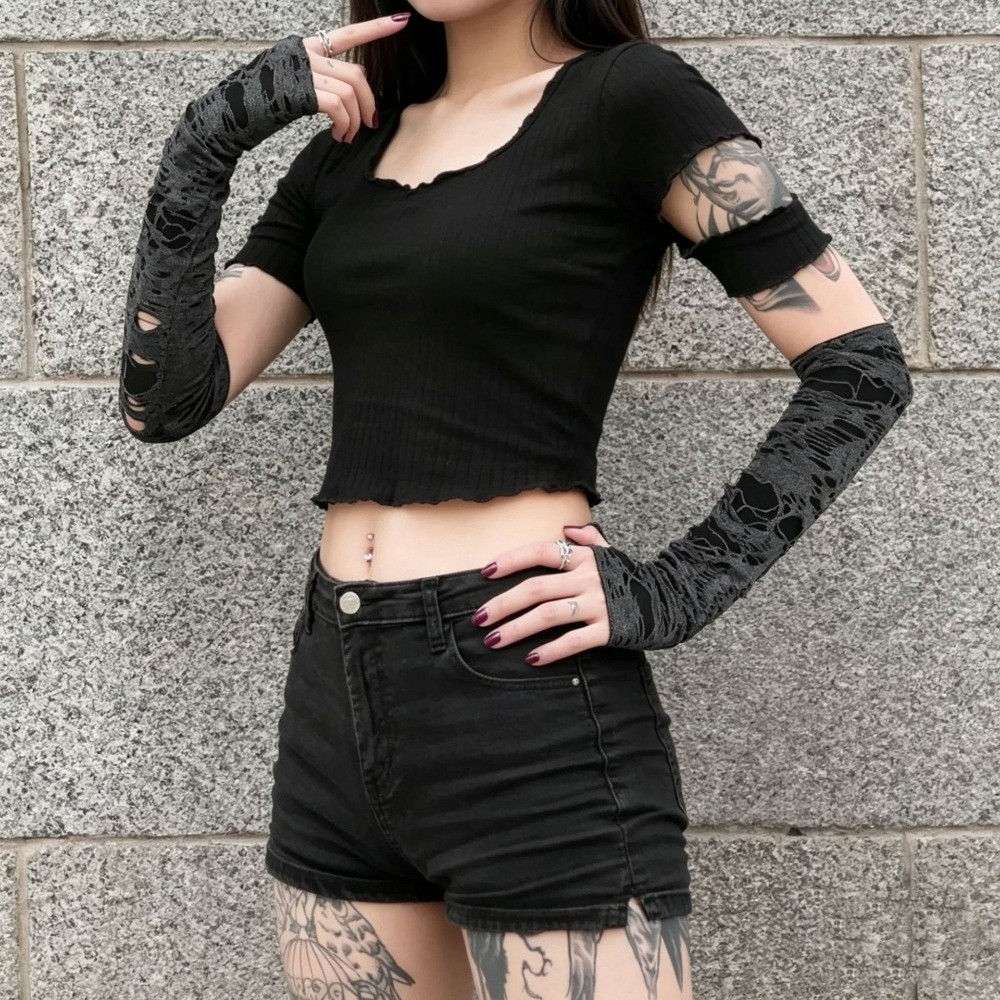 Lange Punk-Handschuhe im Distr – Fingerless Glove Knit Bewertung und Preis
