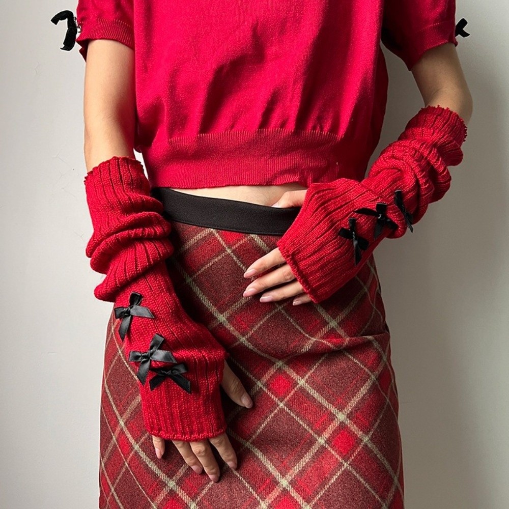 Preppy Slouchy Bow Gestrickte  – Fingerless Glove Knit Bewertung und Preis