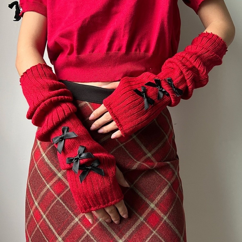 Preppy Slouchy Bow Gestrickte  – Fingerless Glove Knit Bewertung und Preis